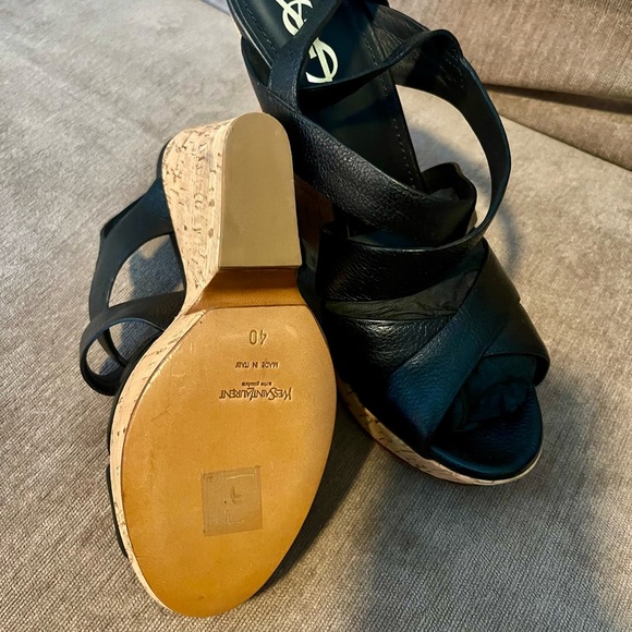 YSL Black Wedge Size 40 worn only once and not outside. Like NEW - Picture 7 of 8